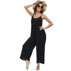 Buenos Ninos Black Jumpsuit Size Medium Peasant Cottagecore